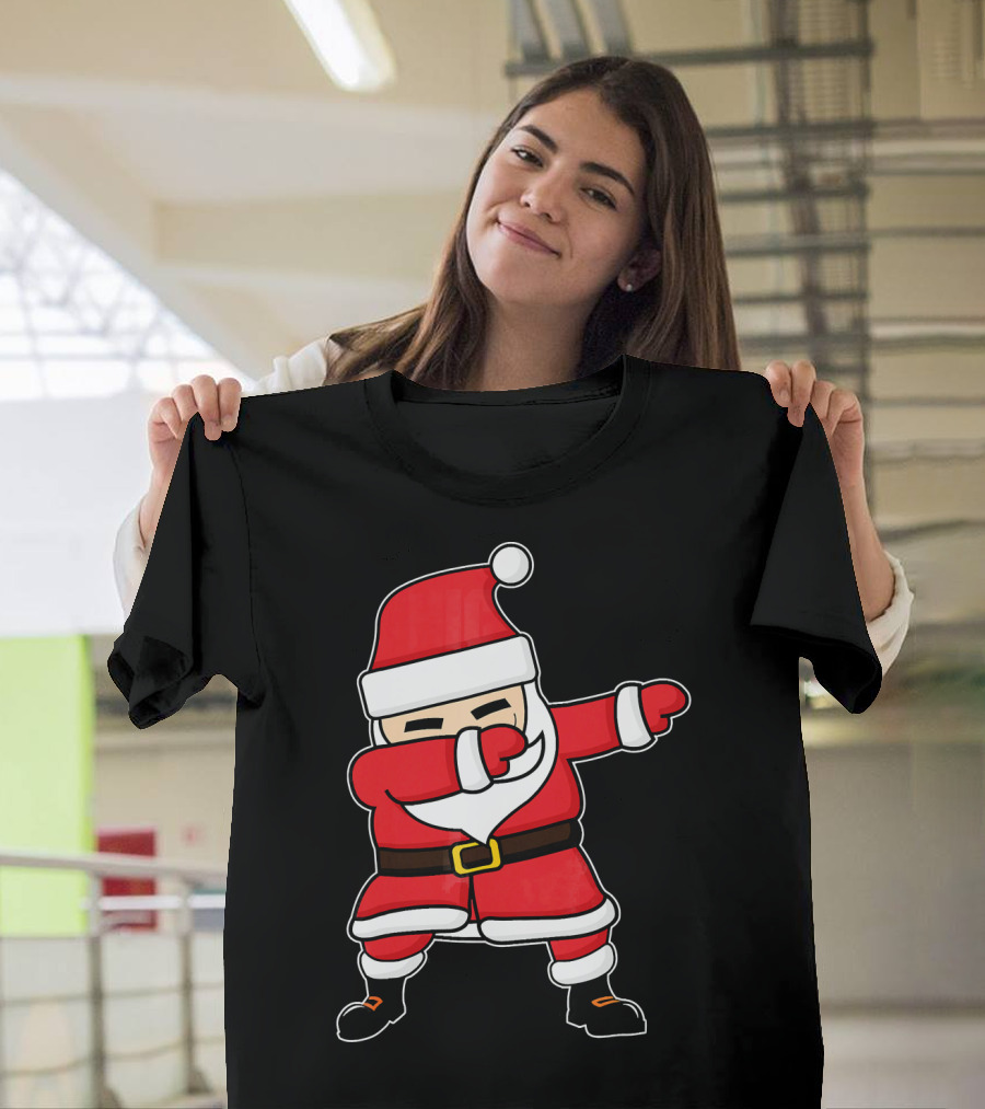 Dabbing Santa Claus Funny Christmas Pose T-Shirt