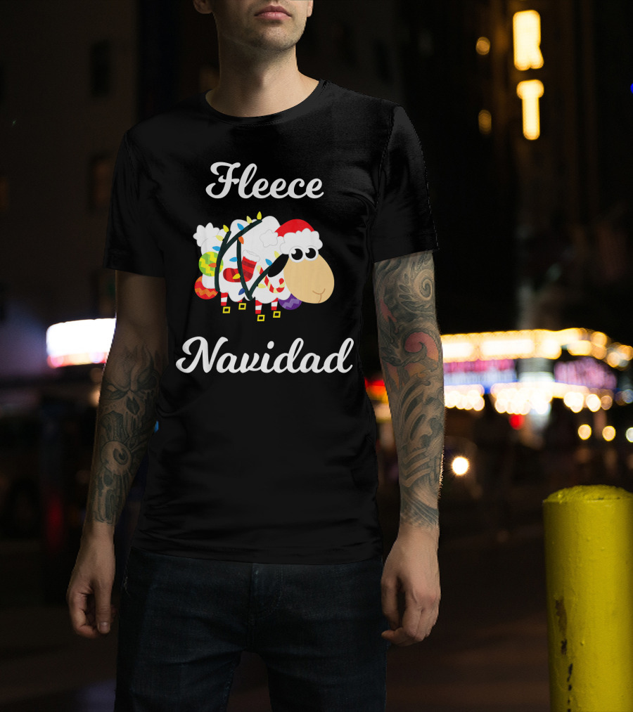 Fleece Navidad Funny Feliz Mexican Sheep Christmas Jumper Santa Hat T-Shirt