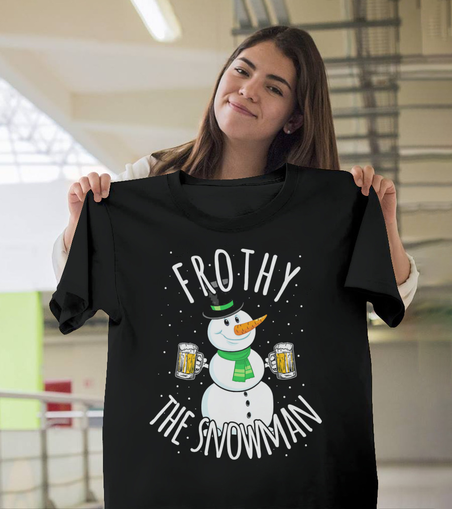 Frothy the Snowman Funny Christmas Beer T-Shirt