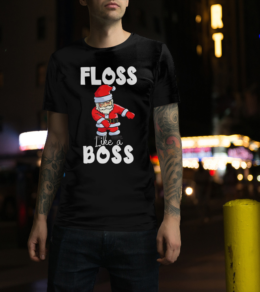 Floss Like A Boss Santa T-Shirt