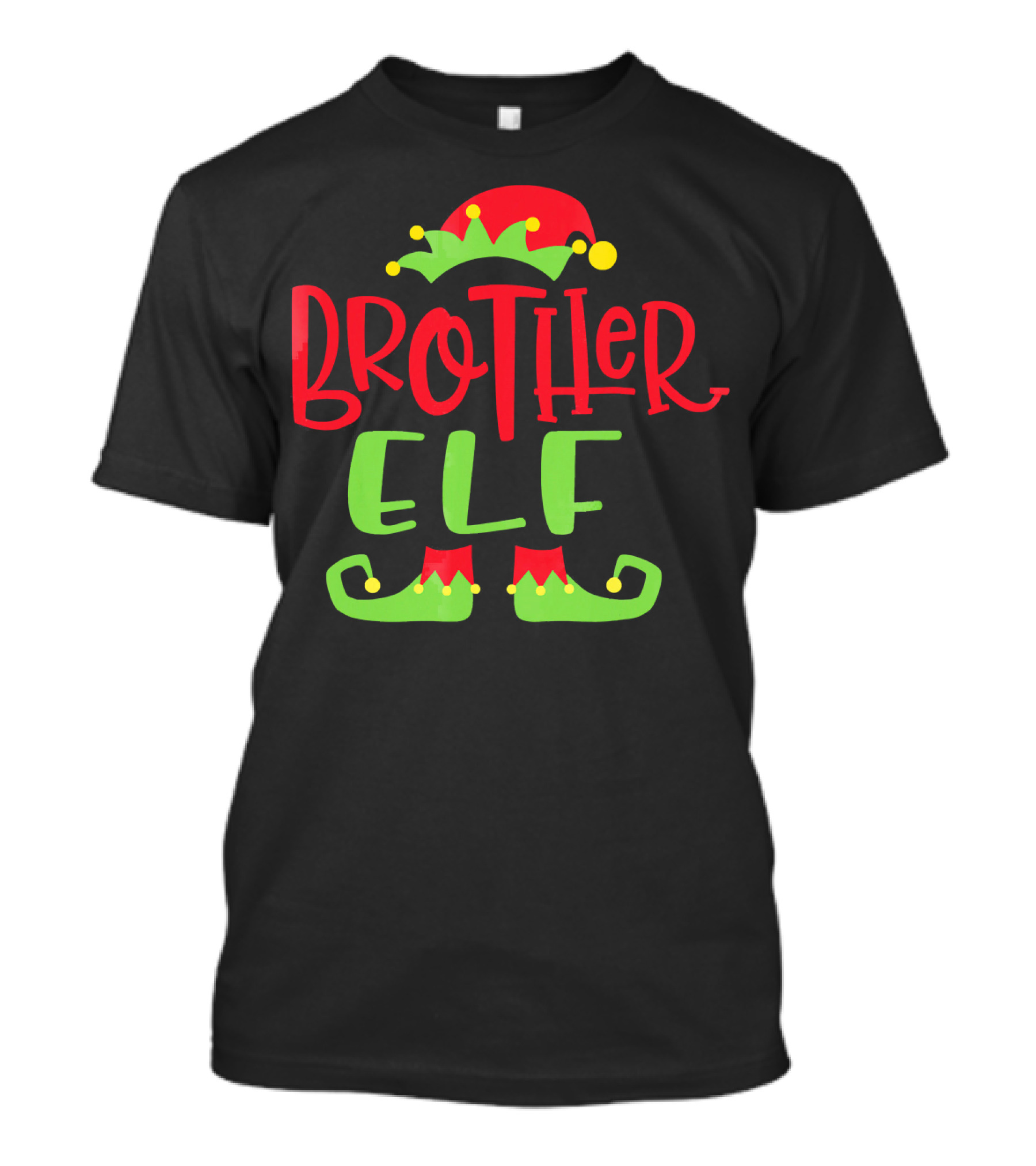 Brother Elf Christmas Hat And Shoes Festive Humor T-Shirt