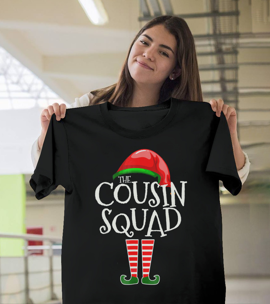 The Cousin Squad Elf Hat And Striped Legs T-Shirt