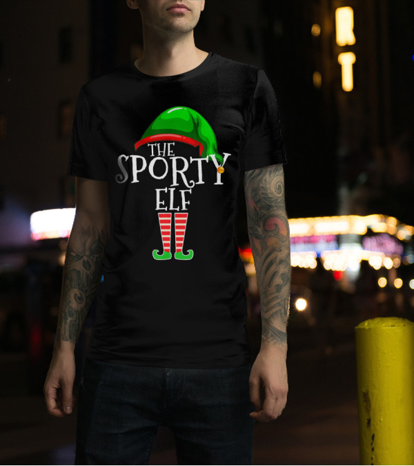 The Sporty Elf Family Matching Group Christmas T-Shirt