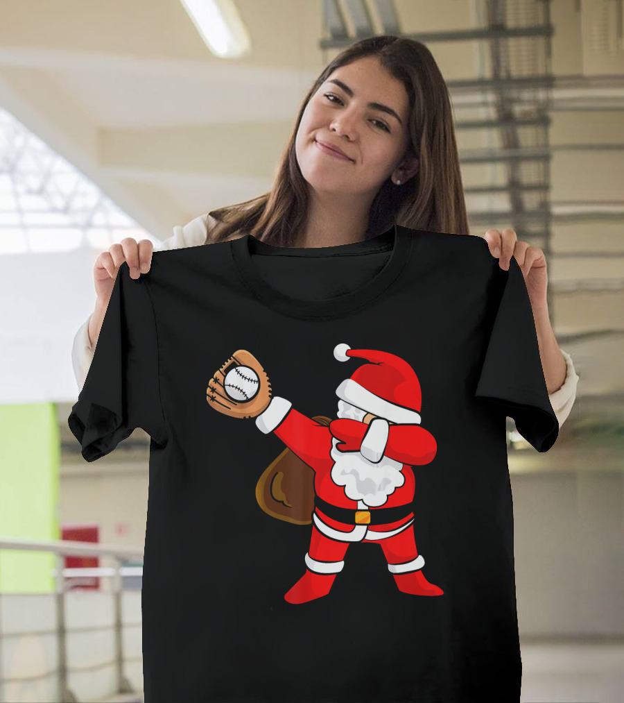 Santa Dabbing with Baseball Glove T-Shirt
