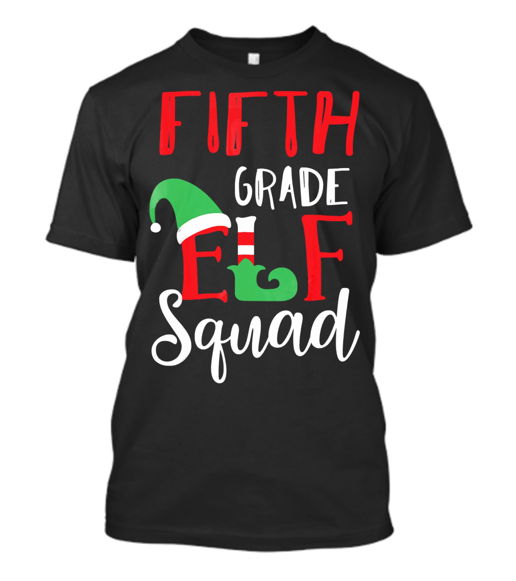 Fifth Grade Christmas Elf Squad Teacher T-Shirt