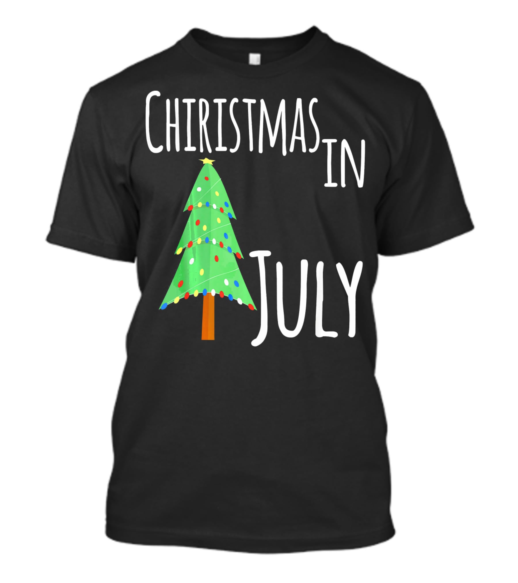 Christmas In July Tree Lights Festive Summer T-Shirt