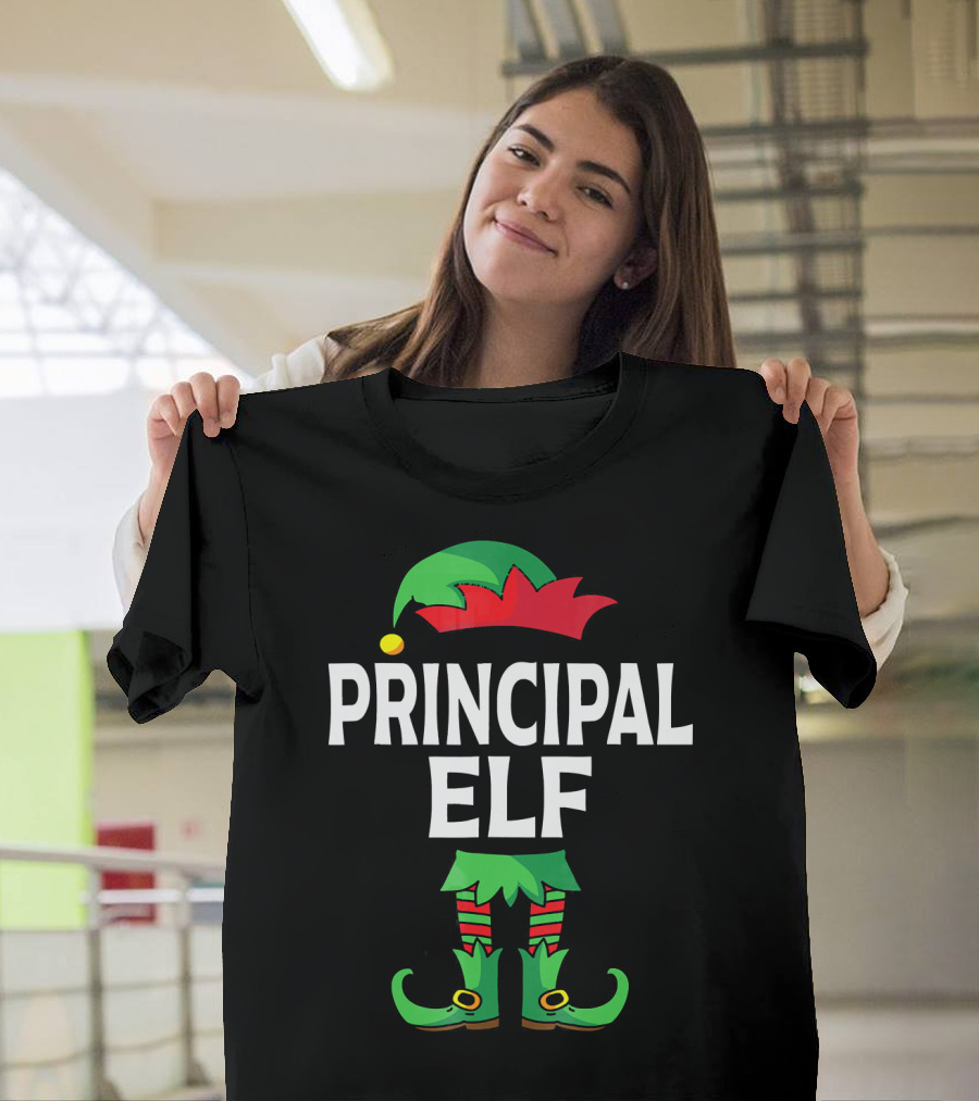 Principal Elf Green and Red Costume Matching Family Group T-Shirt