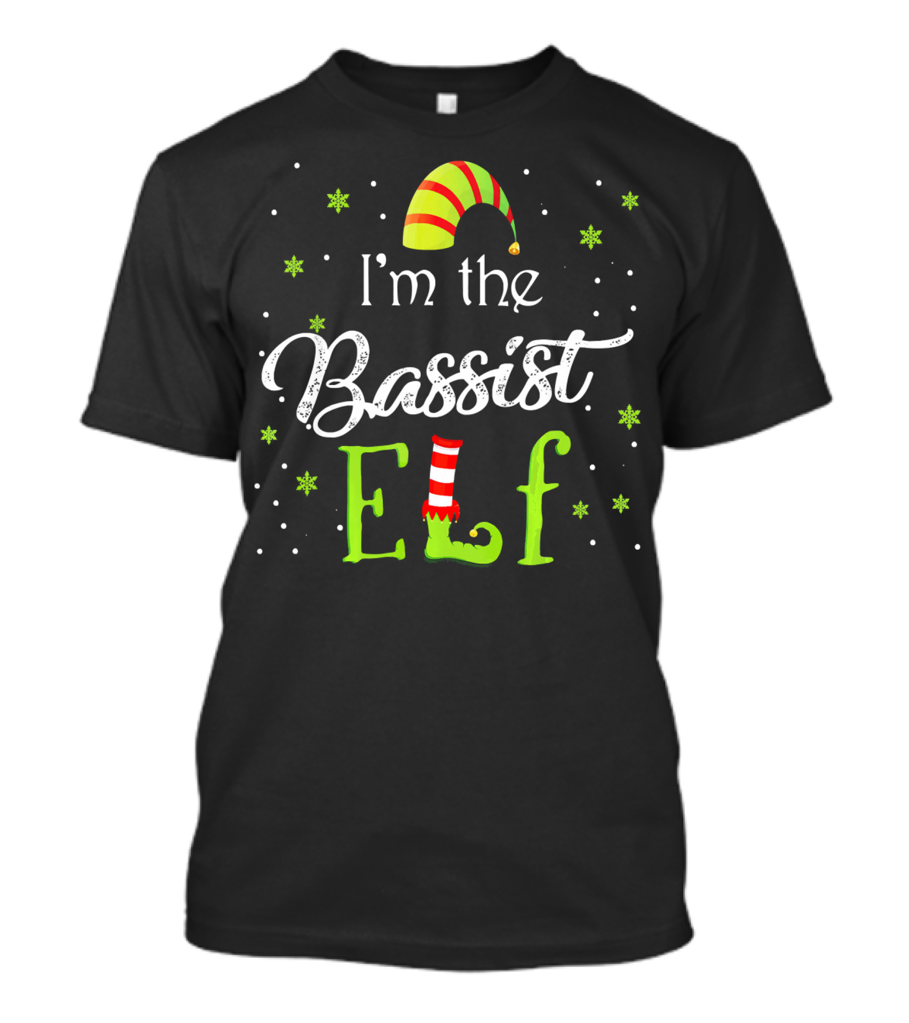 I'm The Bassist Elf Costume Family Matching Christmas T-Shirt
