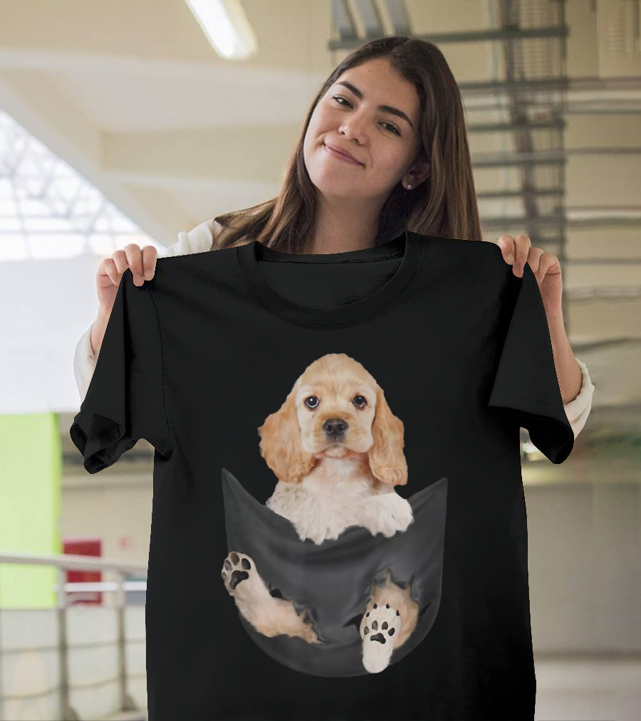 Cocker Spaniel Puppy Cute in the Pocket T-Shirt