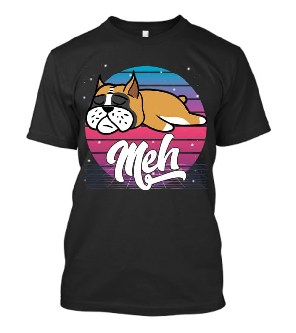 Meh Vaporwave Aesthetic Otaku Meme Retro Dog T-Shirt