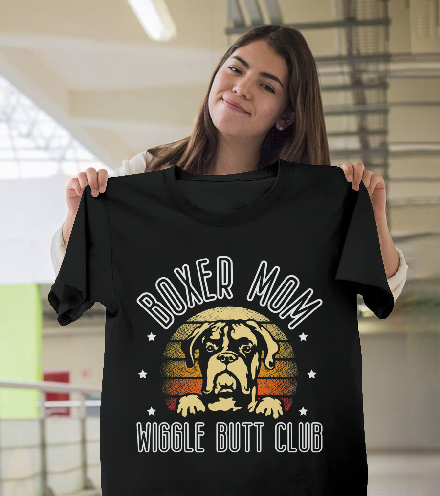 Boxer Mom Wiggle Butt Club for Boxer Dog Lovers T-Shirt