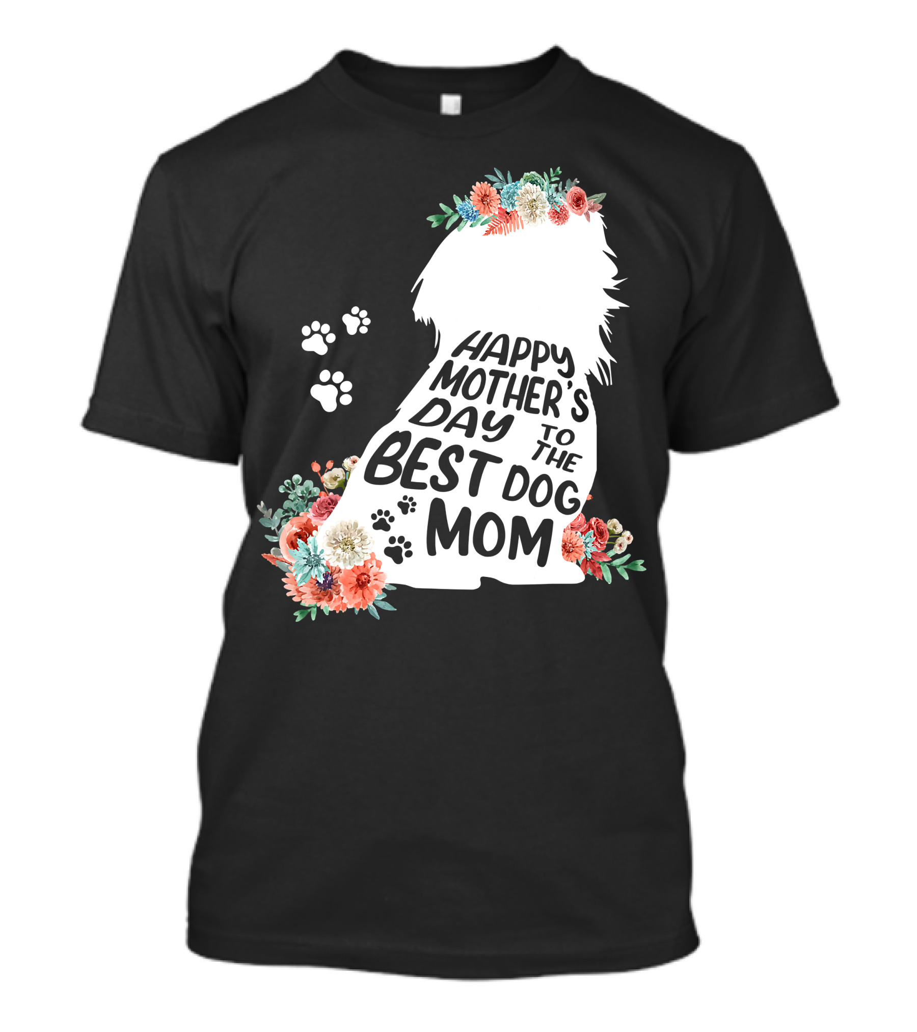 Happy Mother's Day To The Best Shih Tzu Mom Dog Flowers T-Shirt
