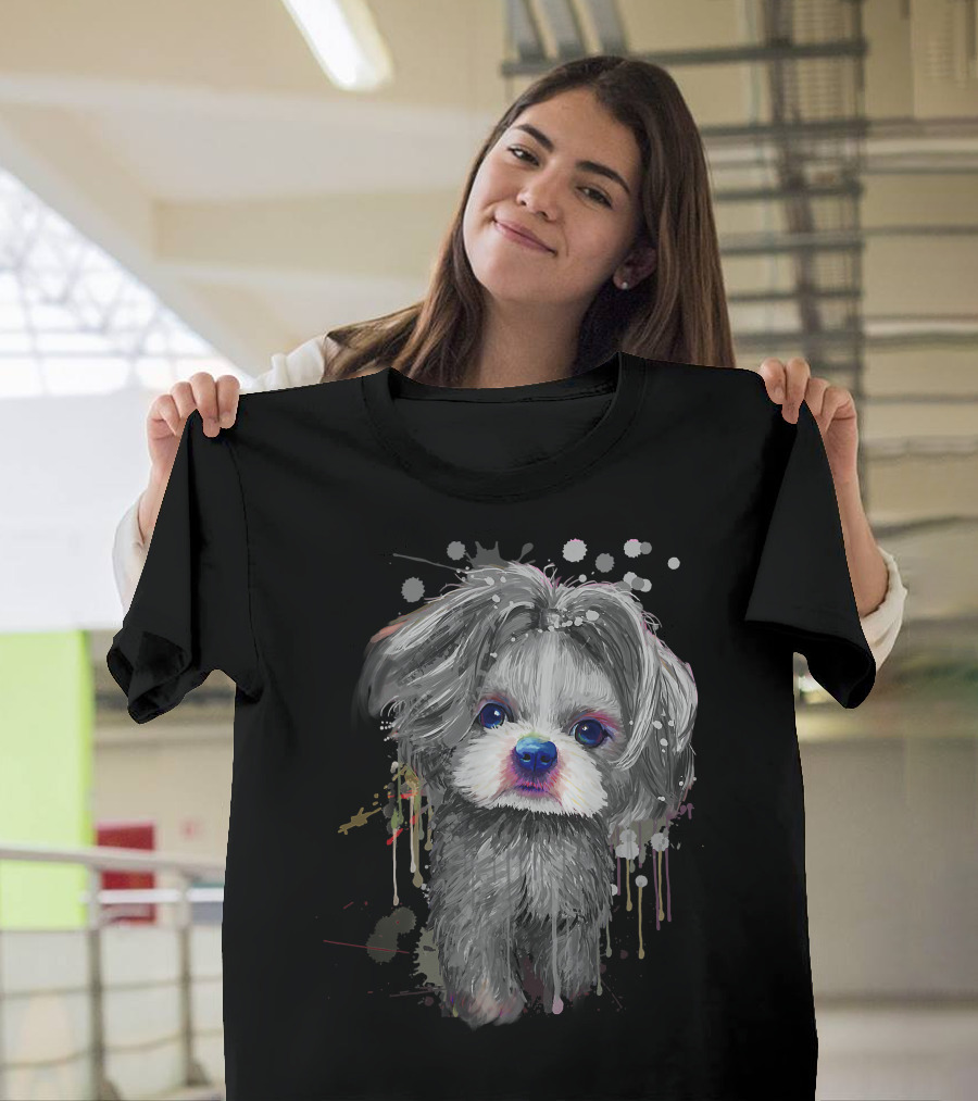 Adorable Shih Tzu Art for Proud Shih Tzu Mom Enthusiasts T-Shirt