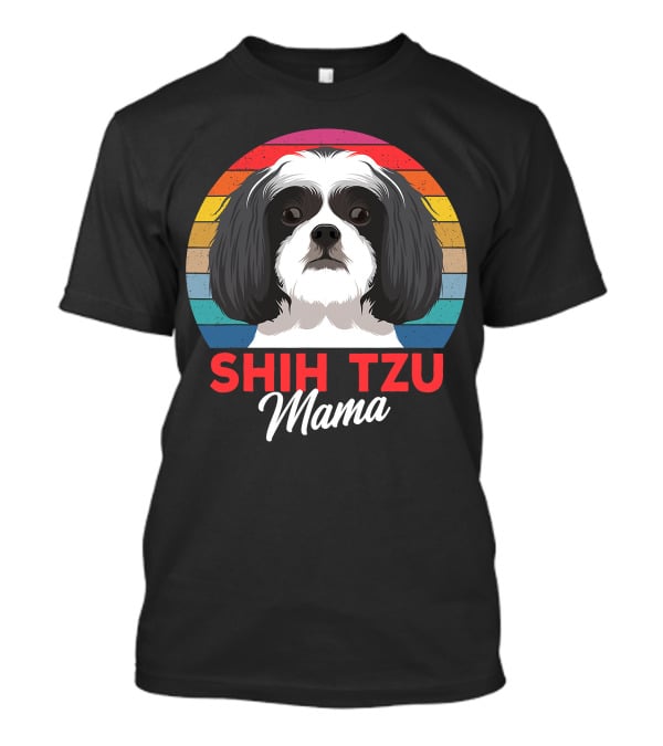 Shih Tzu Mama Cute Shih Tzu Dog Mom Retro T-Shirt