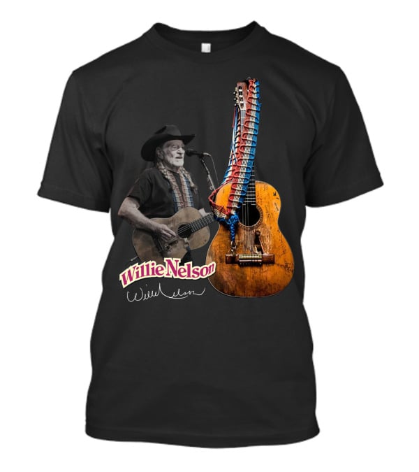 Willie Nelson Signature Guitar And Image T-Shirt