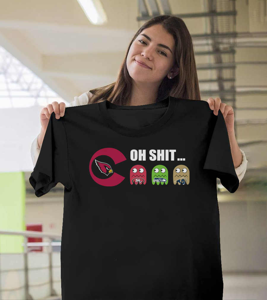 Arizona Cardinals Oh Shit Pacman San Francisco 49ers Seattle Seahawks Los Angeles Rams T-Shirt