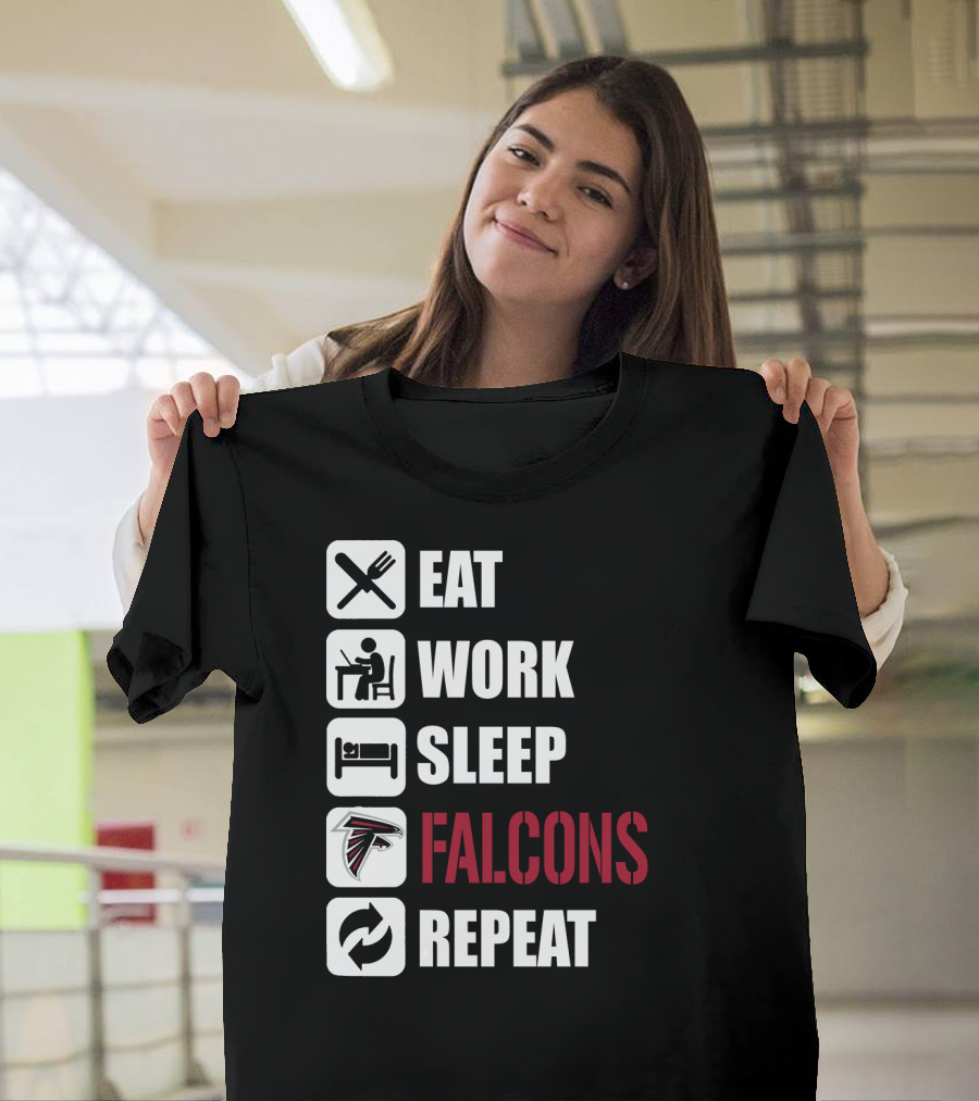 Eat Work Sleep Atlanta Falcons Repeat T-Shirt