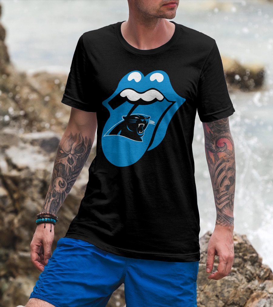Carolina Panthers Blue Tongue Logo Fusion T-Shirt