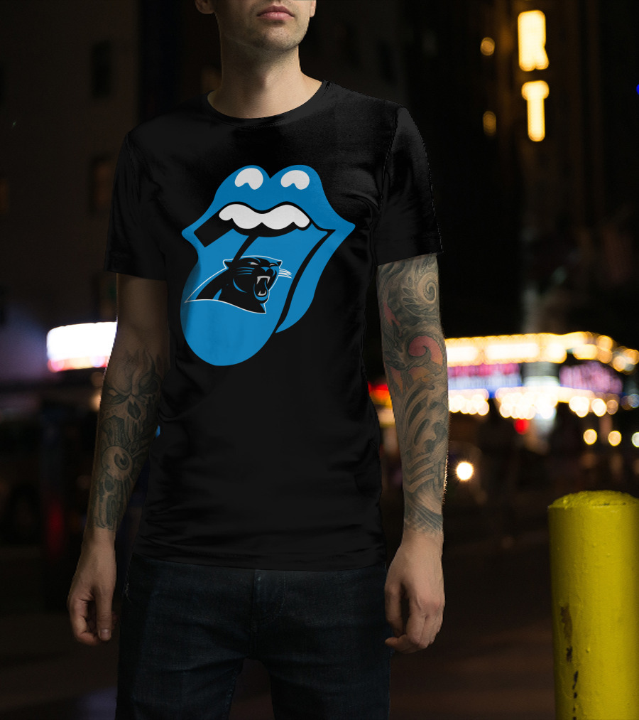 Carolina Panthers Blue Tongue Logo Fusion T-Shirt