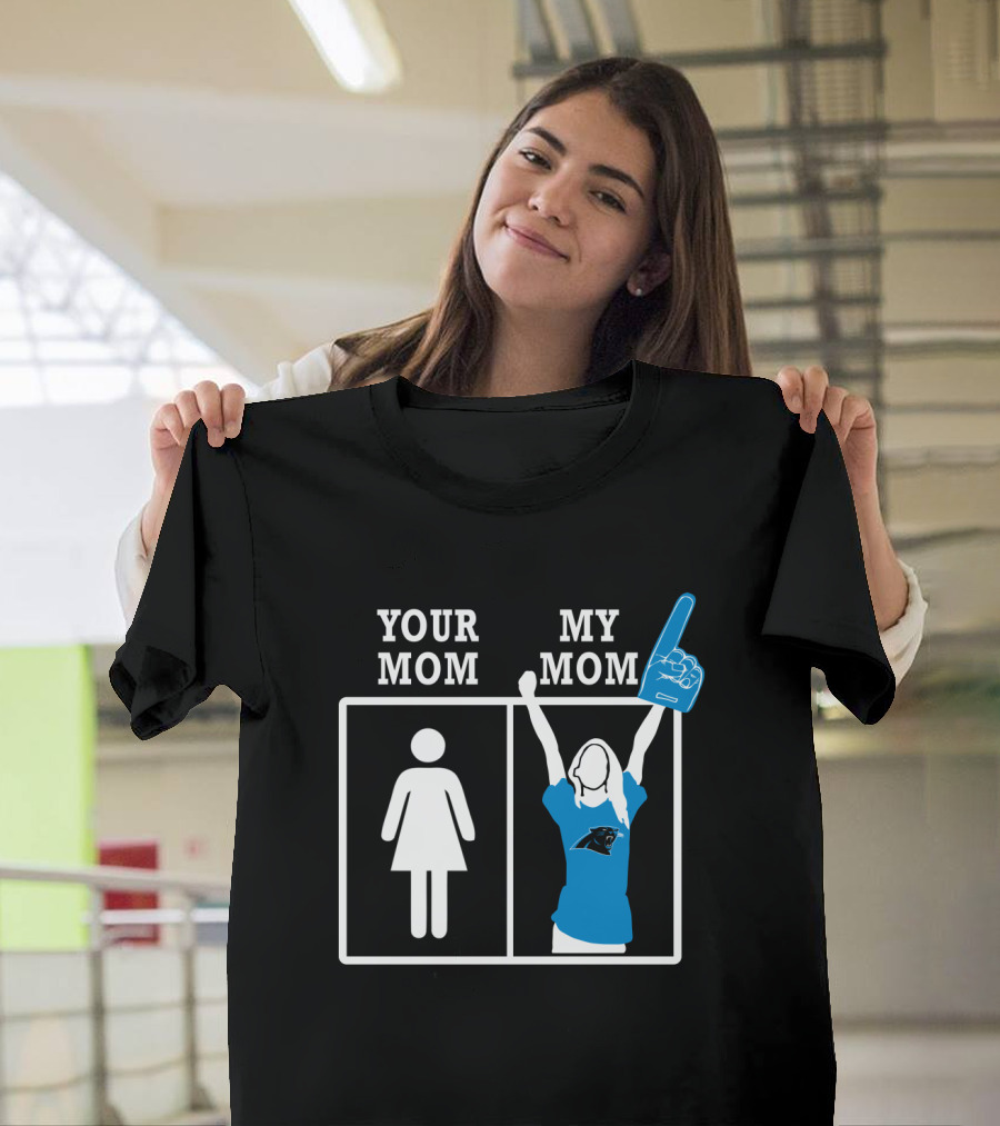 Your Mom My Mom Carolina Panthers Foam Finger T-Shirt