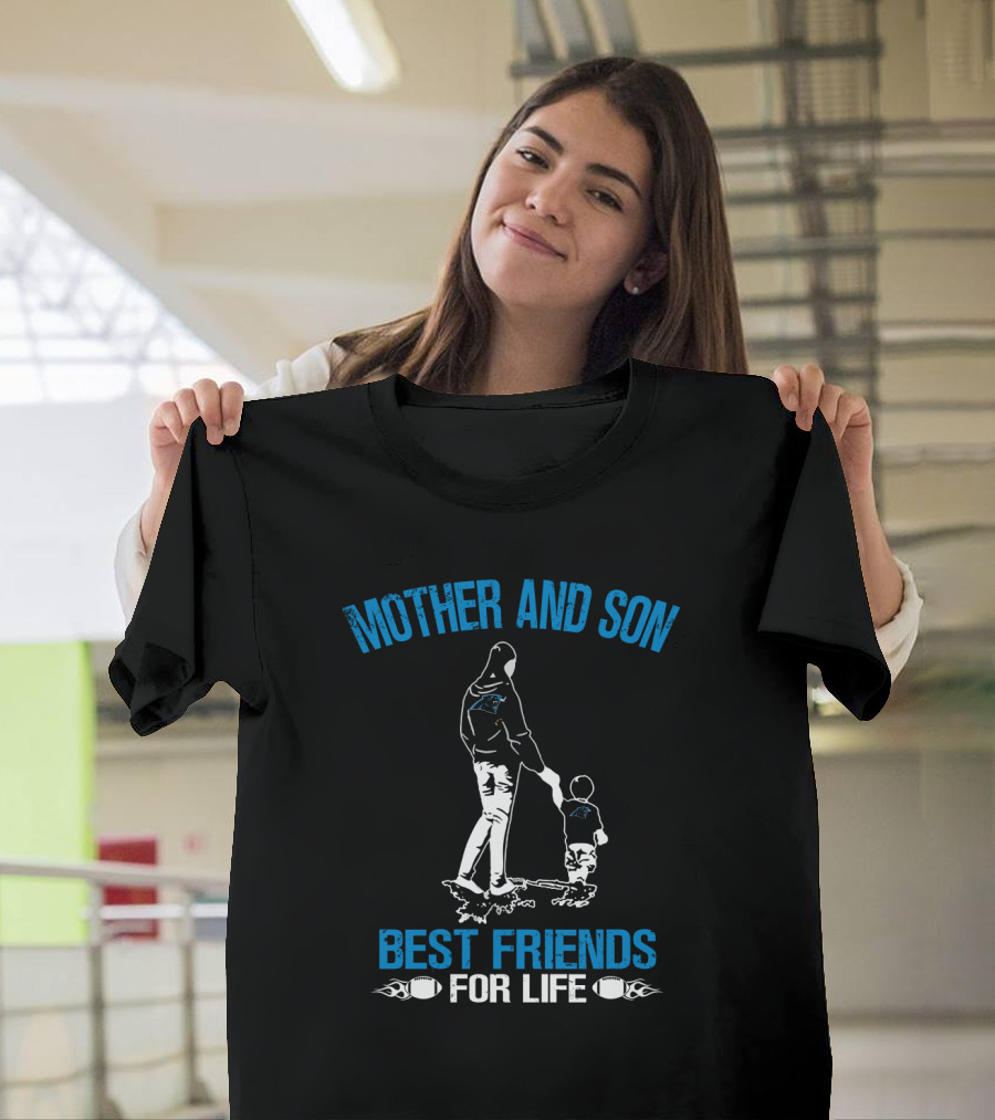 Mother And Son Best Friends For Life Carolina Panthers T-Shirt