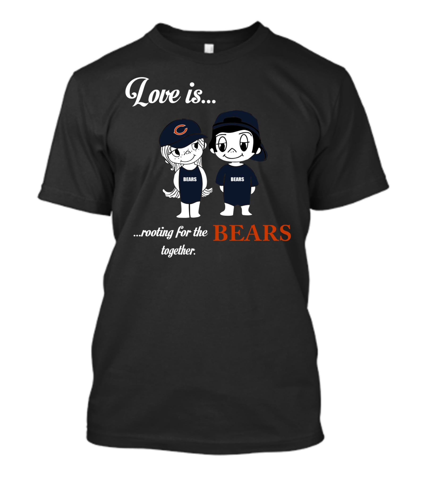 Love Is Rooting For The Chicago Bears Together T-Shirt