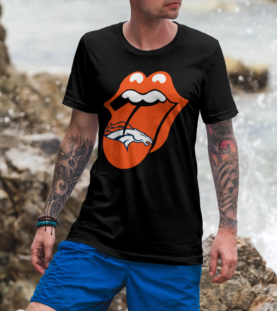 Denver Broncos Rolling Stones Tongue Logo Fusion T-Shirt