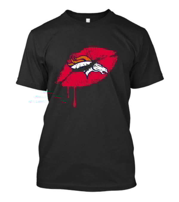 Denver Broncos Lip Logo Dripping T-Shirt