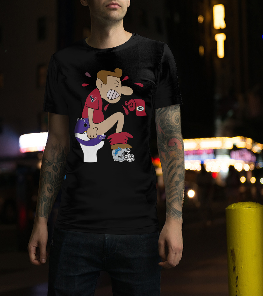 Houston Texans Cartoon Rivalry Nfl T-Shirt