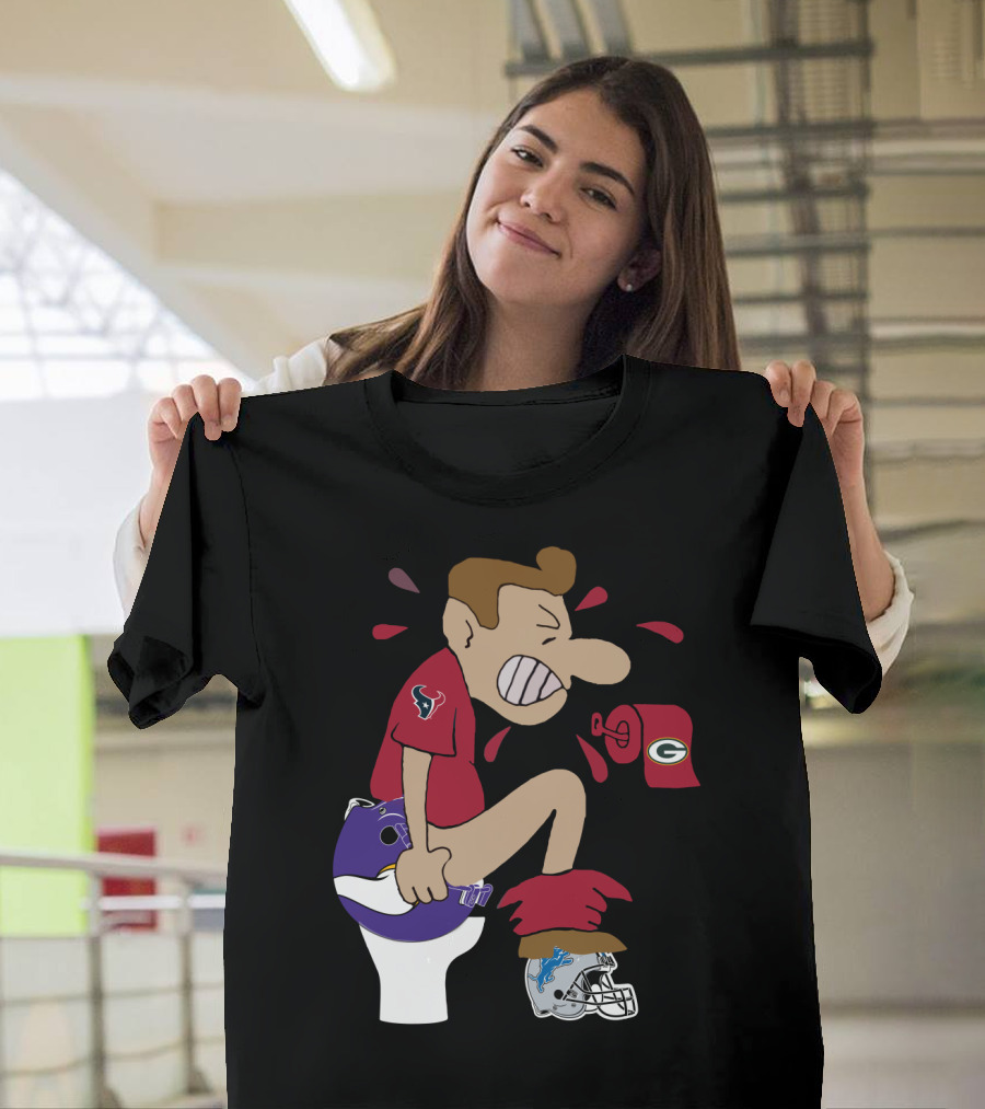 Houston Texans Cartoon Rivalry Nfl T-Shirt