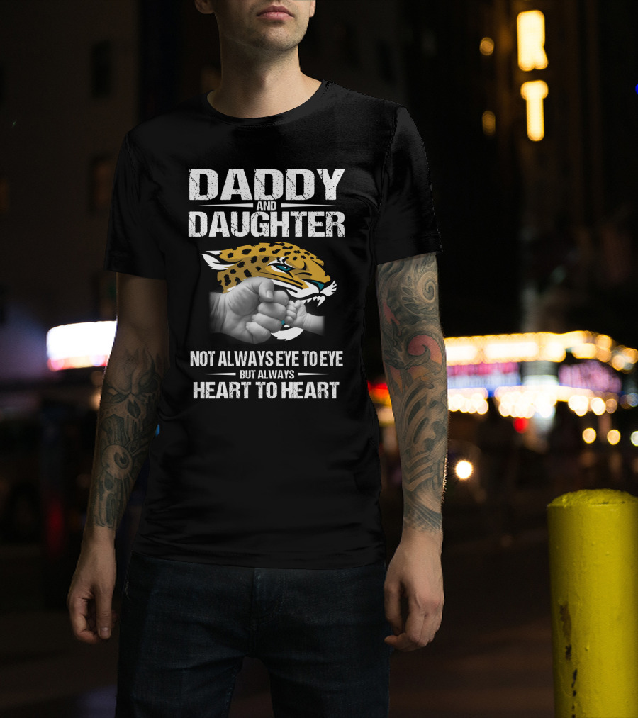 Daddy And Daughter Heart To Heart Jaguars Fist Bump T-Shirt