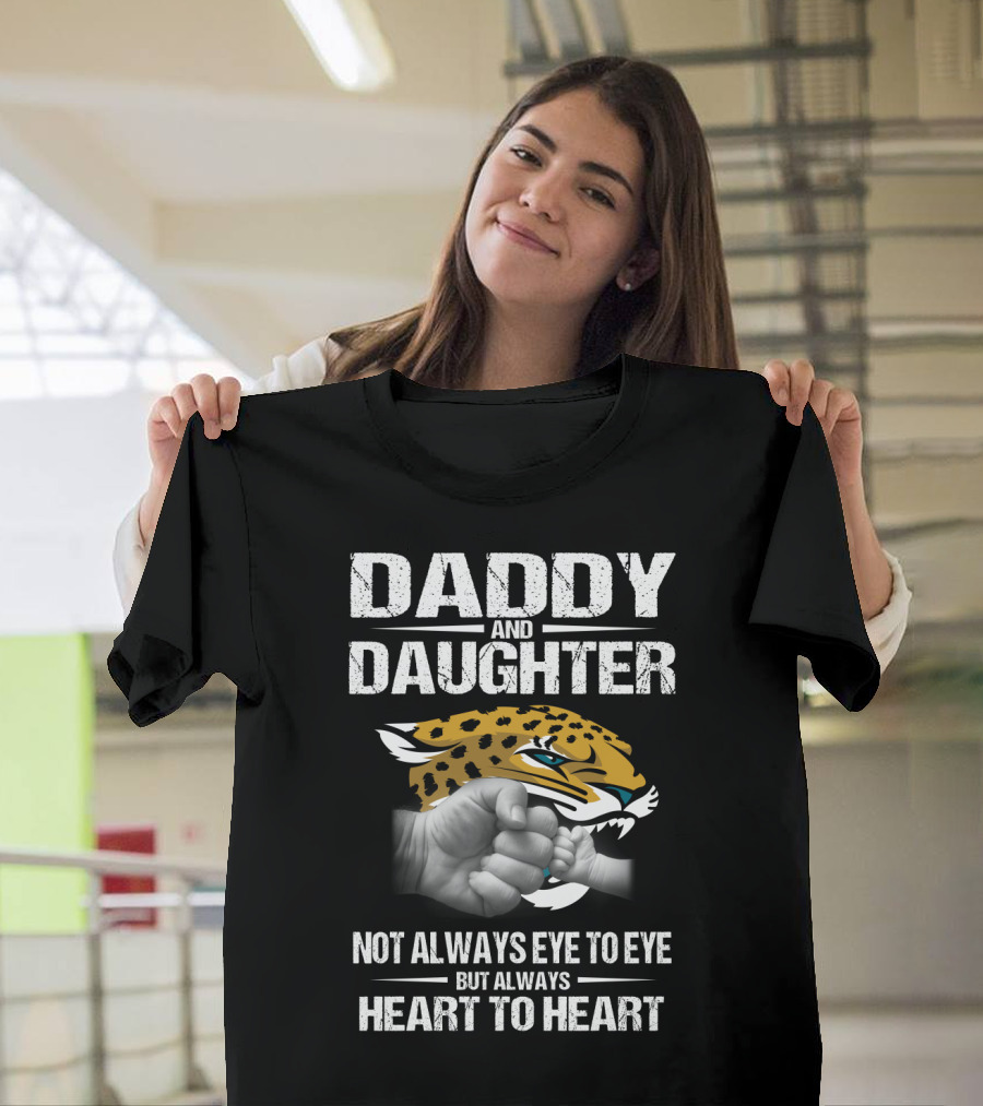 Daddy And Daughter Heart To Heart Jaguars Fist Bump T-Shirt
