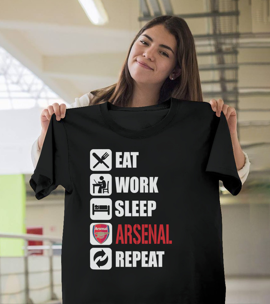 Eat Work Sleep Arsenal Repeat T-Shirt