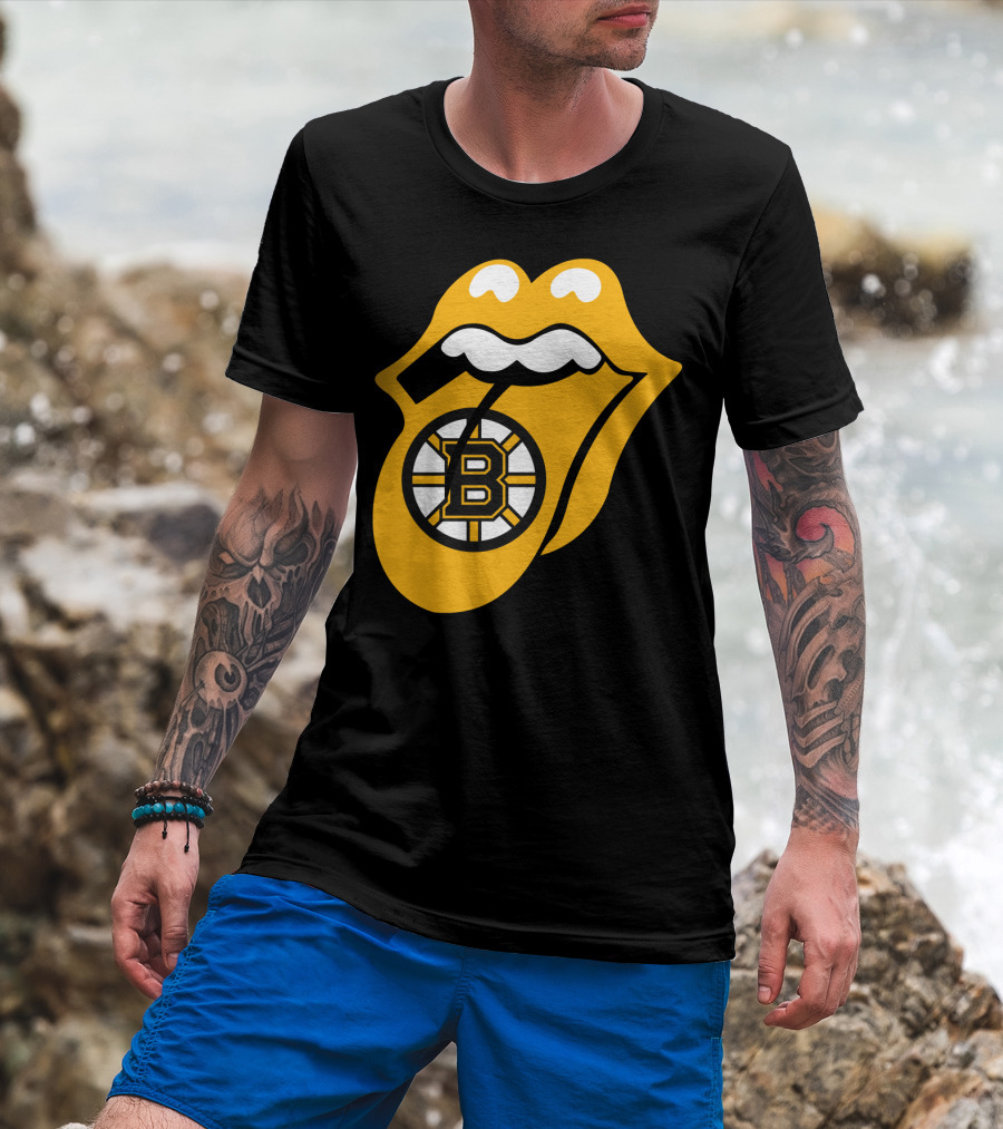 Boston Bruins Rolling Tongue Logo Icons T-Shirt