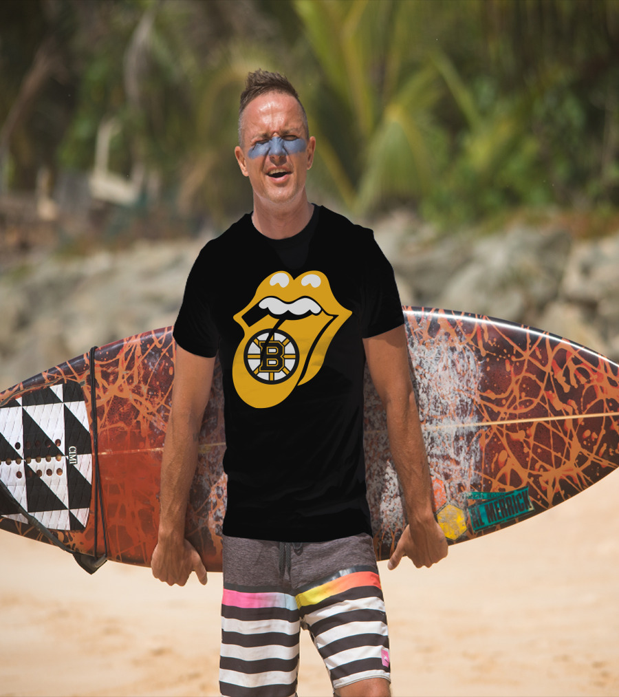 Boston Bruins Rolling Tongue Logo Icons T-Shirt