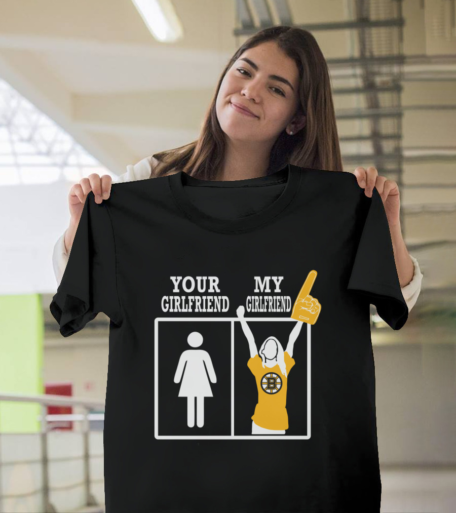 Your Girlfriend My Girlfriend Boston Bruins Fan Foam Finger T-Shirt