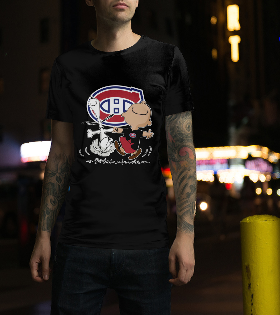 Montreal Canadiens Charlie Brown And Snoopy Dance T-Shirt