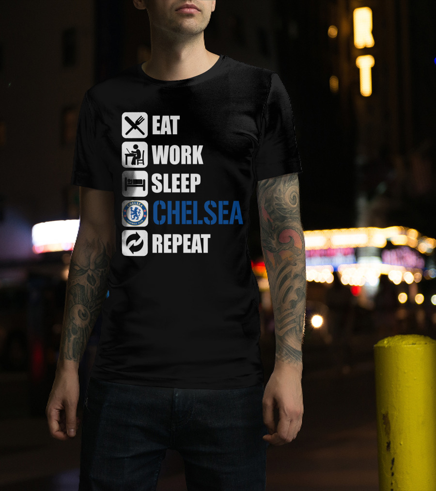 Eat Work Sleep Chelsea Repeat T-Shirt