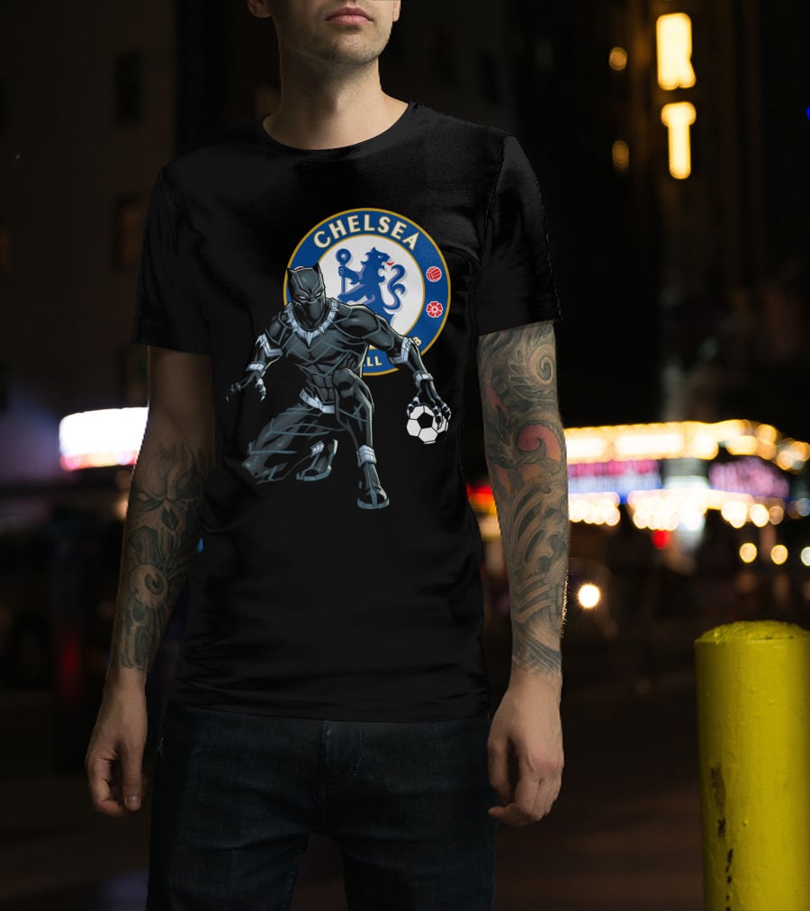 Chelsea Football Club Black Panther Soccer Crossover T-Shirt