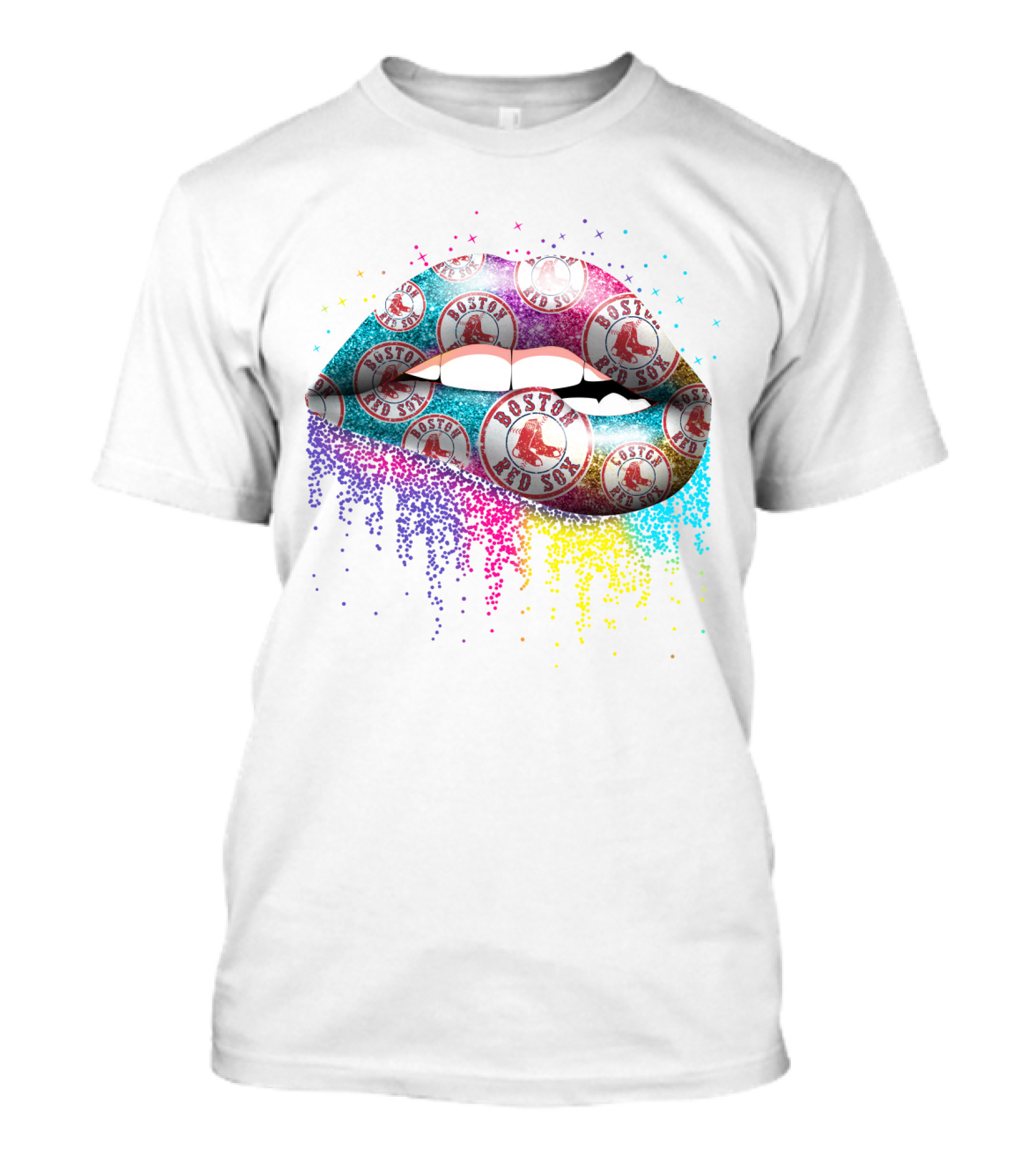 Boston Red Sox Glitter Lips T-Shirt