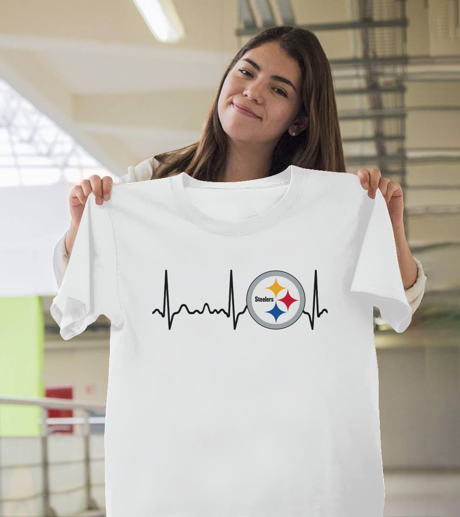 Heartbeat Steelers Football Team Fan Logo T-Shirt