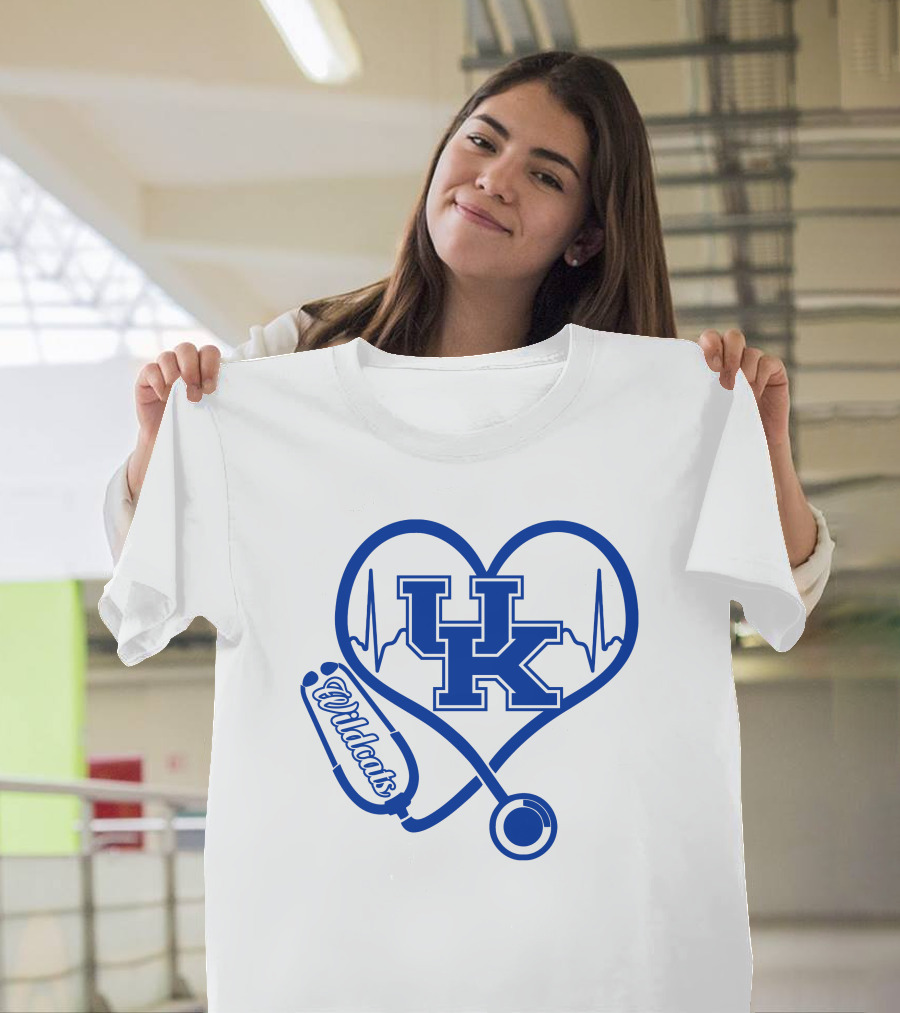 Uk Wildcats Heartbeat Stethoscope Nurse Kentucky T-Shirt