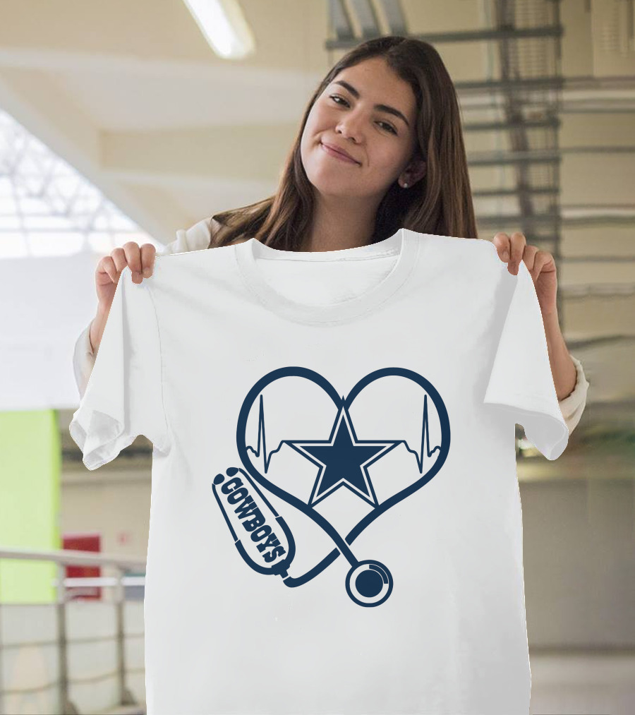 Cowboys Stethoscope Heartbeat Star T-Shirt
