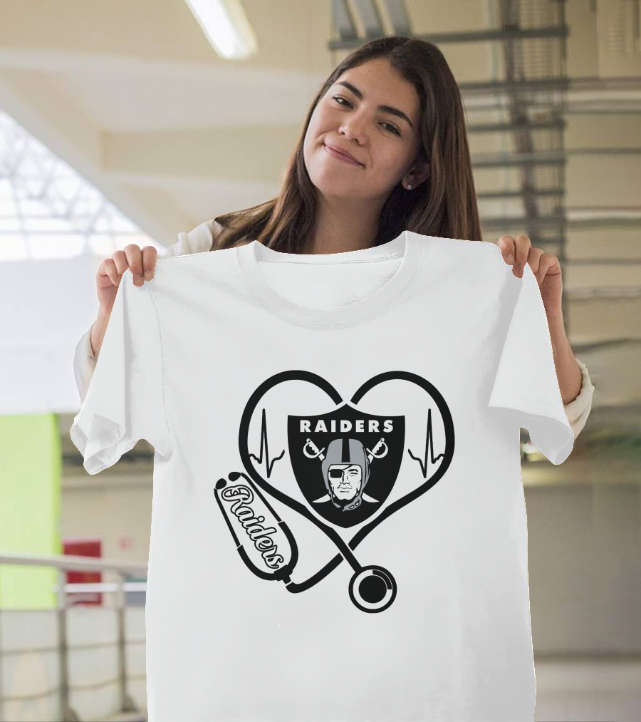 Nurse Raiders Heartbeat Stethoscope T-Shirt
