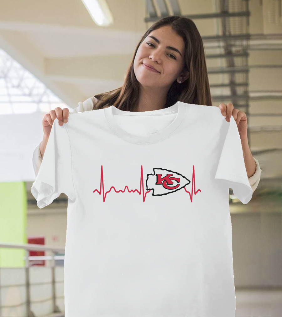 Kansas City Chiefs Heartbeat EKG T-Shirt