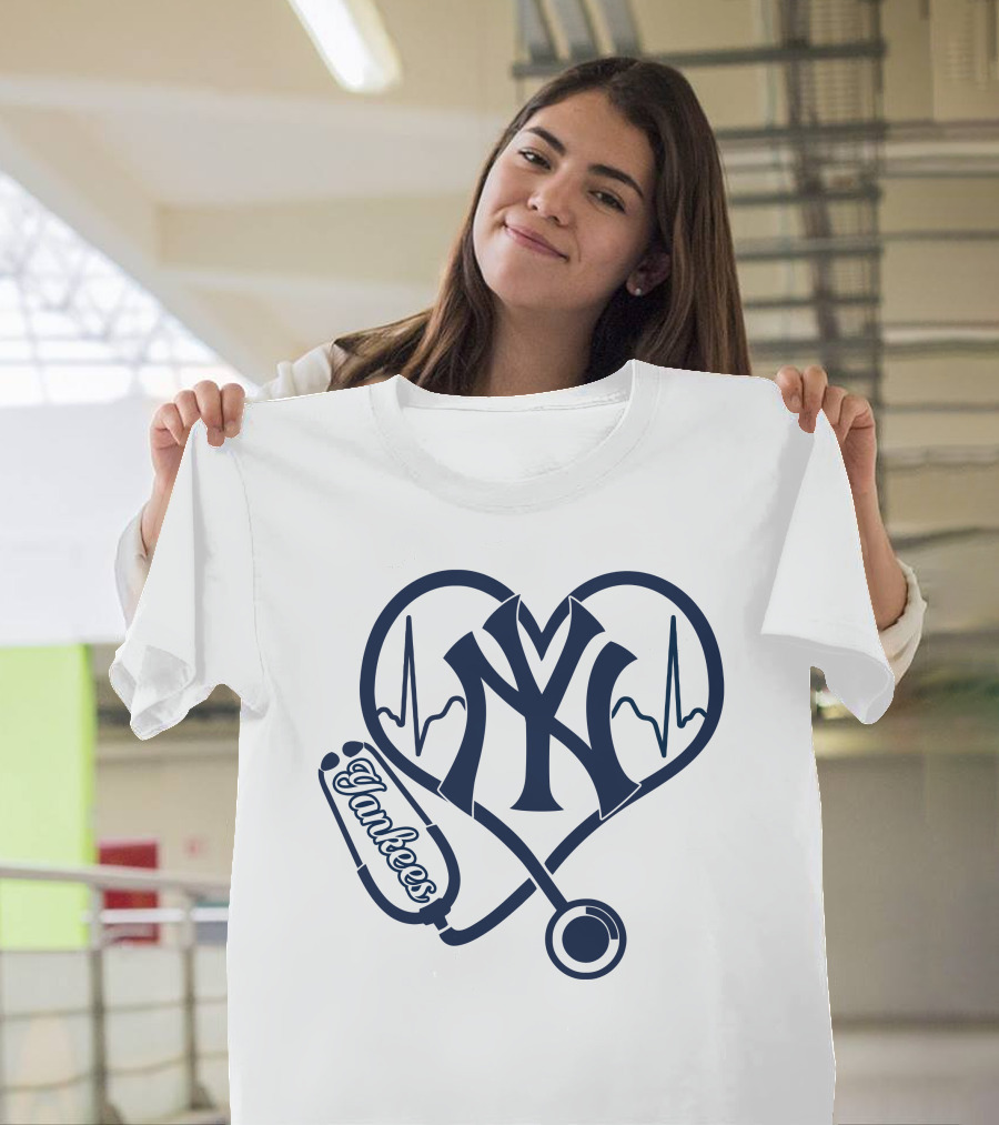 Yankees Love Ny Heartbeat Stethoscope T-Shirt