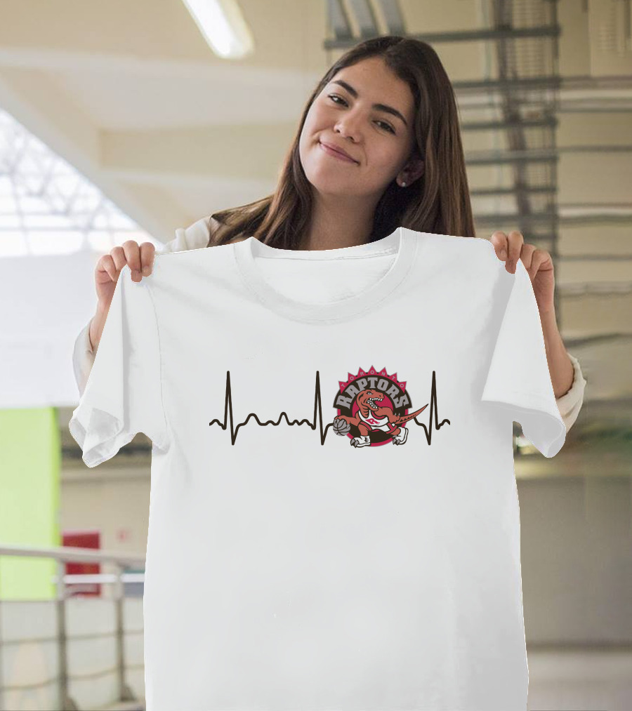 Heartbeat Raptors Logo Basketball T-Shirt