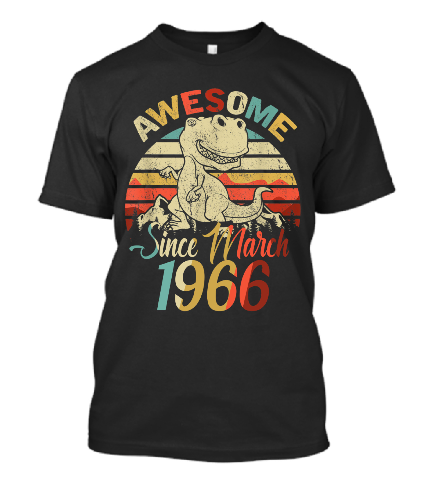 Awesome Since March 1966 Vintage Dinosaur T-Shirt