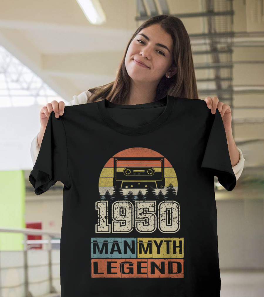 1950 Vintage Man Myth Legend Cassette Sunset Forest T-Shirt