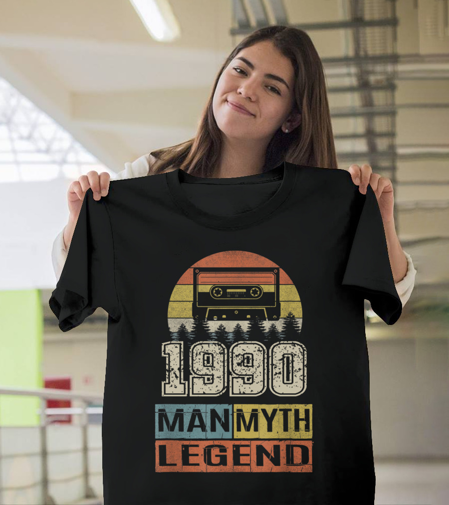 1990 Vintage Cassette Man Myth Legend Retro Sunset T-Shirt